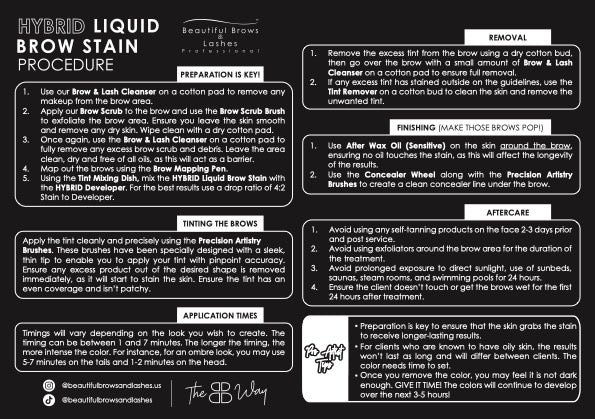 Hybrid Liquid Brow Stain Procedure Form | Beauty Endevr