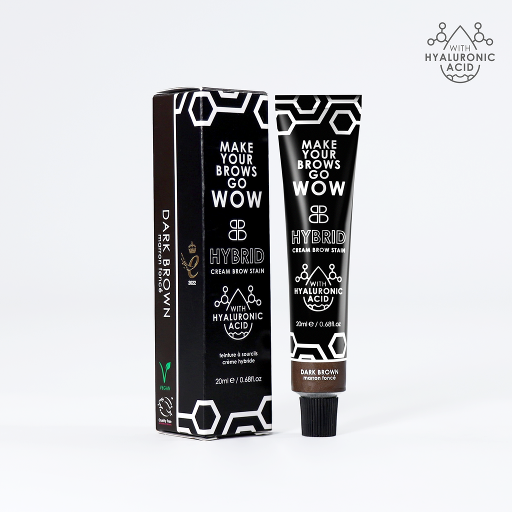 Hybrid CREAM Brow Stain dark brown from beautifulbrowsandlashes.us. Graphite bottle is not published on the US site.