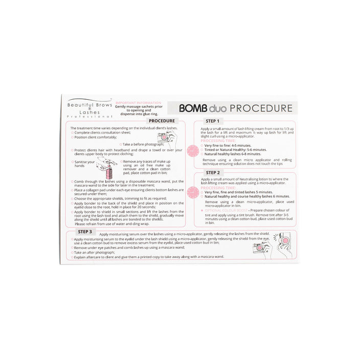 Laminated Procedure Card – professional lash & brow supply