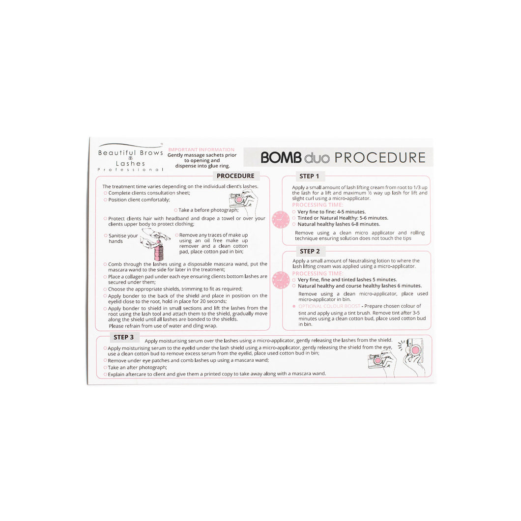 Laminated Procedure Card